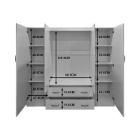 Ντουλάπα τετράφυλλη και πατάρι Alvia pakoworld sonoma 200x51x240εκ Ντουλάπα τετράφυλλη και πατάρι Alvia pakoworld sonoma 200x51x240εκ