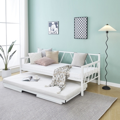 Κρεβάτι-Καναπές Remmie pakoworld μέταλλο λευκό 90x190εκ Κρεβάτι-Καναπές Remmie pakoworld μέταλλο λευκό 90x190εκ