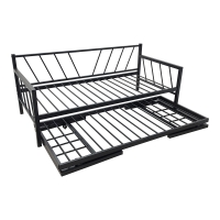 Κρεβάτι-Καναπές Remmie pakoworld μέταλλο μαύρο 90x190εκ