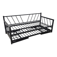 Κρεβάτι-Καναπές Remmie pakoworld μέταλλο μαύρο 90x190εκ