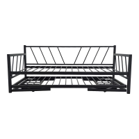 Κρεβάτι-Καναπές Remmie pakoworld μέταλλο μαύρο 90x190εκ