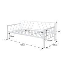 Κρεβάτι-Καναπές Remmie pakoworld μέταλλο μαύρο 90x190εκ