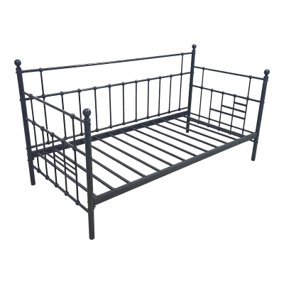 Κρεβάτι-Καναπές Routha pakoworld μεταλλικός μαύρο 90x190εκ