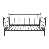 Κρεβάτι-Καναπές Routha pakoworld μεταλλικός μαύρο 90x190εκ