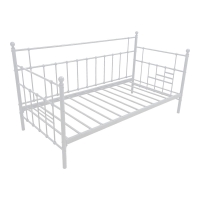 Κρεβάτι-Καναπές Routha pakoworld μεταλλικός λευκό 90x190εκ