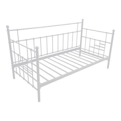 Κρεβάτι-Καναπές Routha pakoworld μεταλλικός λευκό 90x190εκ