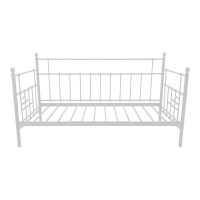 Κρεβάτι-Καναπές Routha pakoworld μεταλλικός λευκό 90x190εκ