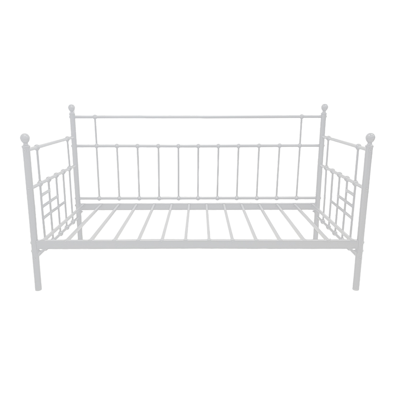 Κρεβάτι-Καναπές Routha pakoworld μεταλλικός λευκό 90x190εκ