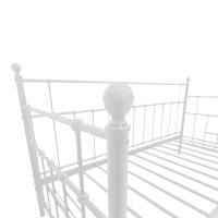 Κρεβάτι-Καναπές Routha pakoworld μεταλλικός λευκό 90x190εκ