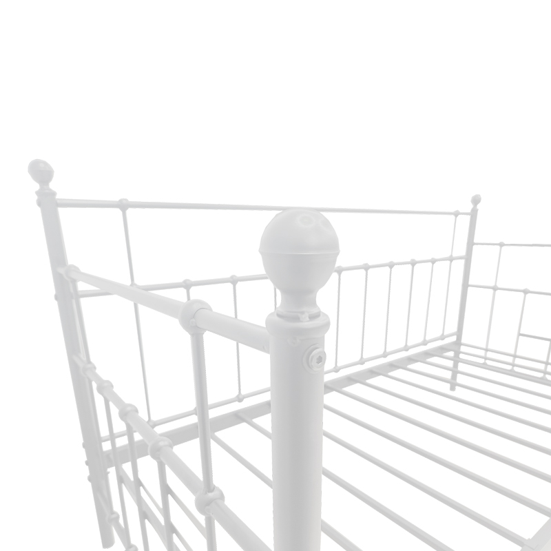 Κρεβάτι-Καναπές Routha pakoworld μεταλλικός λευκό 90x190εκ