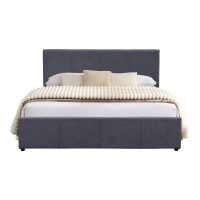 Κρεβάτι Dellia pakoworld με αποθηκευτικό χώρο ύφασμα ανθρακί 150x200εκ