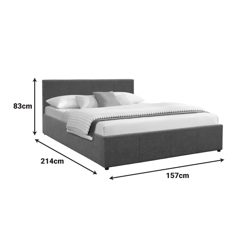 Κρεβάτι Dellia pakoworld με αποθηκευτικό χώρο ύφασμα ανθρακί 150x200εκ