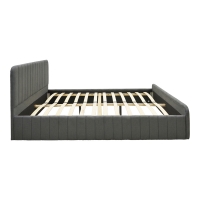 Κρεβάτι διπλό Myrelia pakoworld ανθρακί ύφασμα 160x200εκ