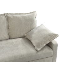 Γωνιακός καναπές κρεβάτι Lounivo pakoworld ύφασμα μπεζ 215x215x84εκ