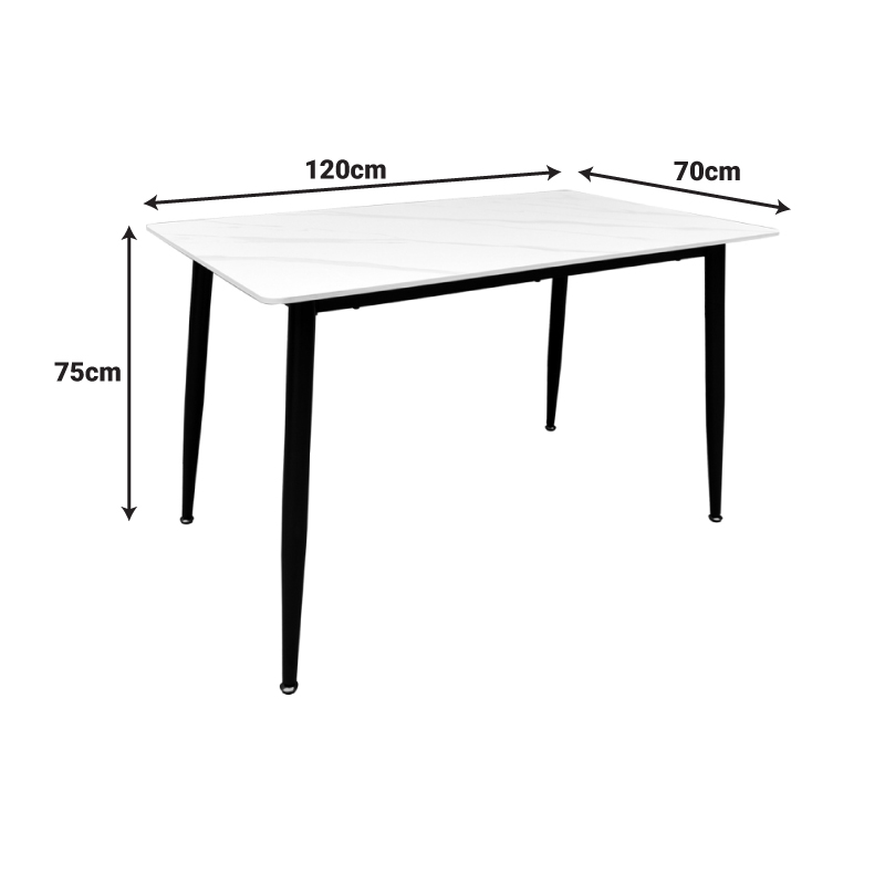 Τραπέζι Pembe pakoworld sintered stone μαύρη όψη μαρμάρου με μαύρα μεταλλικά πόδια 120x70x75εκ Τραπέζι Pembe pakoworld sintered stone μαύρη όψη μαρμάρου με μαύρα μεταλλικά πόδια 120x70x75εκ