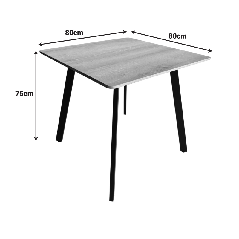 Τραπέζι Squaro pakoworld sonoma mdf με λευκά μεταλλικά πόδια 80x80x75εκ Τραπέζι Squaro pakoworld sonoma mdf με λευκά μεταλλικά πόδια 80x80x75εκ