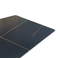 Τραπέζι Mapele pakoworld μαύρη όψη μαρμάρου με μαύρα μεταλλικά πόδια 180x90x75εκ