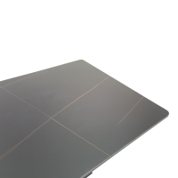 Τραπέζι Bethan pakoworld sintered stone-μέταλλο μαύρο μαρμάρου-μαύρο 160x80x75εκ