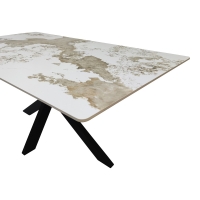 Τραπέζι Bethan pakoworld sintered stone-μέταλλο λευκό μαρμάρου-μαύρο 180x90x75εκ Τραπέζι Bethan pakoworld sintered stone-μέταλλο λευκό μαρμάρου-μαύρο 180x90x75εκ