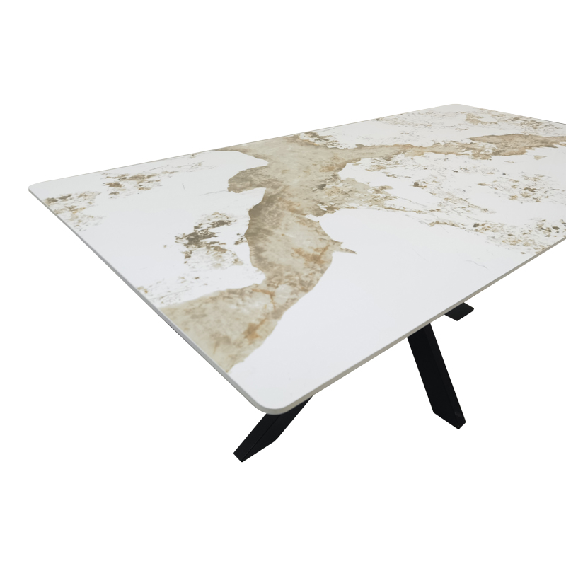 Τραπέζι Bethan pakoworld sintered stone-μέταλλο λευκό μαρμάρου-μαύρο 180x90x75εκ Τραπέζι Bethan pakoworld sintered stone-μέταλλο λευκό μαρμάρου-μαύρο 180x90x75εκ