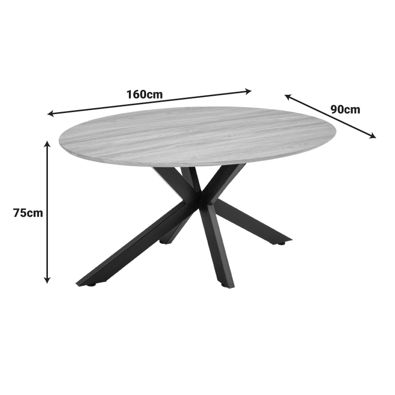 Τραπέζι Makrey pakoworld μαύρο mdf- μεταλλικά πόδια 160x90x75εκ Τραπέζι Makrey pakoworld μαύρο mdf- μεταλλικά πόδια 160x90x75εκ