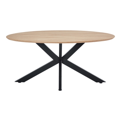 Τραπέζι Makrey pakoworld sonoma mdf- μαύρα μεταλλικά πόδια 160x90x75εκ