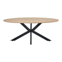 Τραπέζι Makrey pakoworld sonoma mdf- μαύρα μεταλλικά πόδια 180x90x75εκ