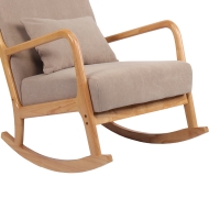 Κουνιστή πολυθρόνα Edeldy pakoworld γκρι-μπεζ ύφασμα με πόδι σε φυσική απόχρωση 102x66x99εκ Κουνιστή πολυθρόνα Edeldy pakoworld γκρι-μπεζ ύφασμα με πόδι σε φυσική απόχρωση 102x66x99εκ