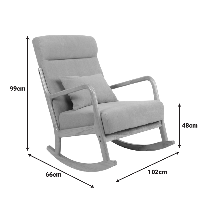 Κουνιστή πολυθρόνα Edeldy pakoworld γκρι-μπεζ ύφασμα με πόδι σε φυσική απόχρωση 102x66x99εκ Κουνιστή πολυθρόνα Edeldy pakoworld γκρι-μπεζ ύφασμα με πόδι σε φυσική απόχρωση 102x66x99εκ