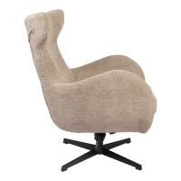 Πολυθρόνα Zefrina pakoworld περιστρεφόμενη μπεζ ύφασμα με βάση σε μαύρη απόχρωση 82x77x99εκ Πολυθρόνα Zefrina pakoworld περιστρεφόμενη μπεζ ύφασμα με βάση σε μαύρη απόχρωση 82x77x99εκ