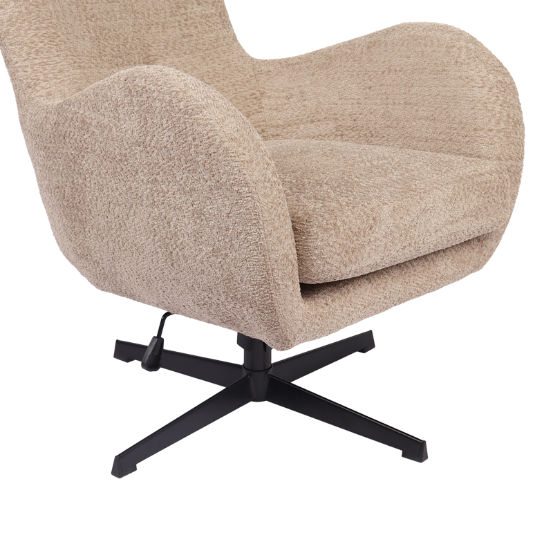 Πολυθρόνα Zefrina pakoworld περιστρεφόμενη μπεζ ύφασμα με βάση σε μαύρη απόχρωση 82x77x99εκ Πολυθρόνα Zefrina pakoworld περιστρεφόμενη μπεζ ύφασμα με βάση σε μαύρη απόχρωση 82x77x99εκ