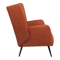 Πολυθρόνα Mareta pakoworld terracotta ύφασμα με πόδι σε μαύρη απόχρωση 83x80x99εκ Πολυθρόνα Mareta pakoworld terracotta ύφασμα με πόδι σε μαύρη απόχρωση 83x80x99εκ