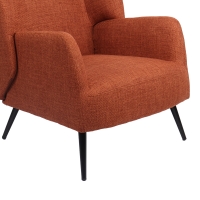Πολυθρόνα Mareta pakoworld terracotta ύφασμα με πόδι σε μαύρη απόχρωση 83x80x99εκ Πολυθρόνα Mareta pakoworld terracotta ύφασμα με πόδι σε μαύρη απόχρωση 83x80x99εκ