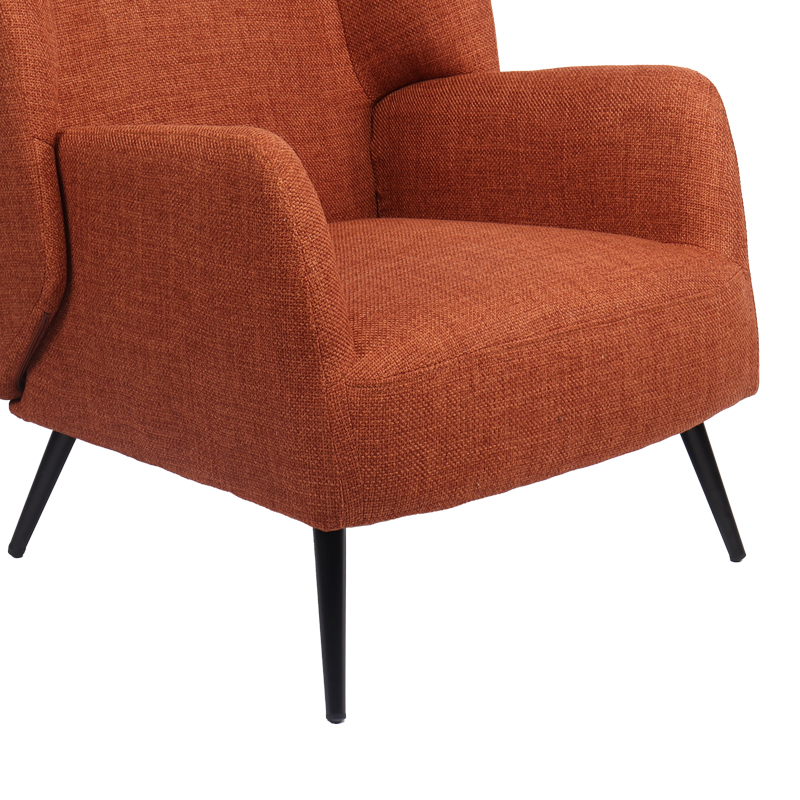 Πολυθρόνα Mareta pakoworld terracotta ύφασμα με πόδι σε μαύρη απόχρωση 83x80x99εκ Πολυθρόνα Mareta pakoworld terracotta ύφασμα με πόδι σε μαύρη απόχρωση 83x80x99εκ