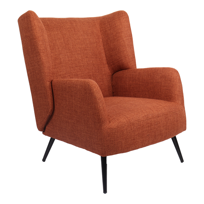 Πολυθρόνα Mareta pakoworld terracotta ύφασμα με πόδι σε μαύρη απόχρωση 83x80x99εκ Πολυθρόνα Mareta pakoworld terracotta ύφασμα με πόδι σε μαύρη απόχρωση 83x80x99εκ