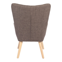 Πολυθρόνα-μπερζέρα Gerlina pakoworld καφέ ύφασμα με πόδι σε φυσική απόχρωση 71x64x94εκ