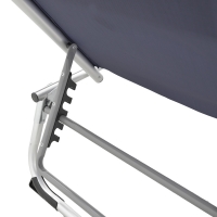 Ξαπλώστρα παραλίας Fevepe pakoworld βαρέως τύπου αλουμίνιο-textilene σε ανθρακί απόχρωση 58.5x185x29.5εκ