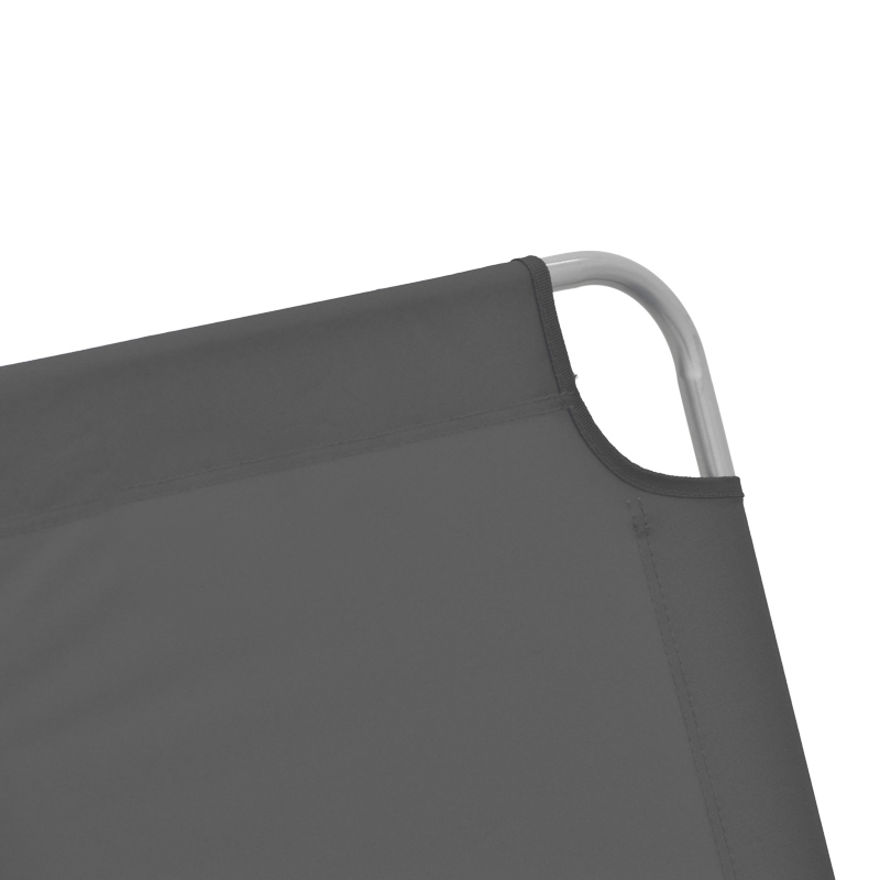 Ξαπλώστρα παραλίας Pasein pakoworld μέταλλο-textilene σε ανθρακί απόχρωση 55x185x24εκ