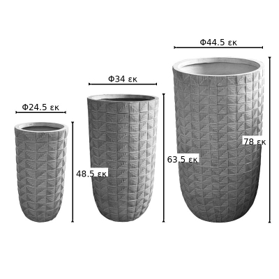 Κασπώ Kallena pakoworld σετ 3τεμ κεραμικό σε ανοιχτό γκρι-μπεζ απόχρωση