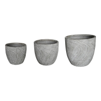 Κασπώ Anthea pakoworld σετ 3τεμ κεραμικό σε γκρι απόχρωση