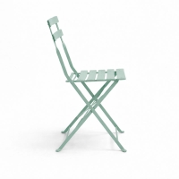 Καρέκλα Bistro pakoworld μεταλλική αναδιπλούμενη σε μέντα απόχρωση 42x46x82εκ