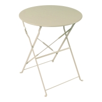 Τραπεζαρία Bistro pakoworld σετ 3τεμ μεταλλική αναδιπλούμενη σε μπεζ απόχρωση Φ60x71εκ