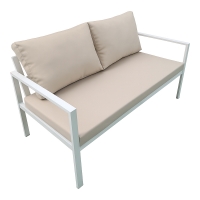 Σαλόνι Gardenly pakoworld σετ 4τμχ αλουμίνιο σε λευκή απόχρωση με μπεζ μαξιλάρια Σαλόνι Gardenly pakoworld σετ 4τμχ αλουμίνιο σε λευκή απόχρωση με μπεζ μαξιλάρια