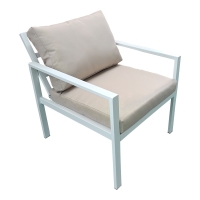 Σαλόνι Gardenly pakoworld σετ 4τμχ αλουμίνιο σε λευκή απόχρωση με μπεζ μαξιλάρια Σαλόνι Gardenly pakoworld σετ 4τμχ αλουμίνιο σε λευκή απόχρωση με μπεζ μαξιλάρια