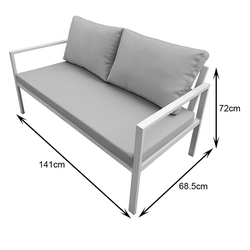 Σαλόνι Gardenly pakoworld σετ 4τμχ αλουμίνιο σε λευκή απόχρωση με μπεζ μαξιλάρια Σαλόνι Gardenly pakoworld σετ 4τμχ αλουμίνιο σε λευκή απόχρωση με μπεζ μαξιλάρια