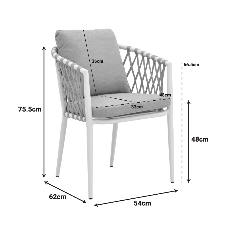 Πολυθρόνα Peluxe pakoworld αλουμίνιο λευκό-pe σχοινί φυσικό-μαξιλάρια μπεζ 54x62x84εκ Πολυθρόνα Peluxe pakoworld αλουμίνιο λευκό-pe σχοινί φυσικό-μαξιλάρια μπεζ 54x62x84εκ