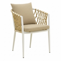 Πολυθρόνα Peluxe pakoworld αλουμίνιο λευκό-pe σχοινί φυσικό-μαξιλάρια μπεζ 54x62x84εκ Πολυθρόνα Peluxe pakoworld αλουμίνιο λευκό-pe σχοινί φυσικό-μαξιλάρια μπεζ 54x62x84εκ