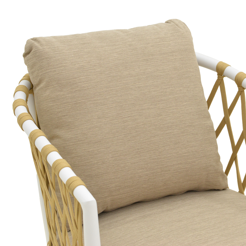 Πολυθρόνα Peluxe pakoworld αλουμίνιο λευκό-pe σχοινί φυσικό-μαξιλάρια μπεζ 54x62x84εκ Πολυθρόνα Peluxe pakoworld αλουμίνιο λευκό-pe σχοινί φυσικό-μαξιλάρια μπεζ 54x62x84εκ