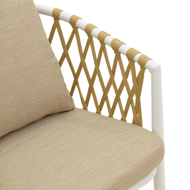 Πολυθρόνα Peluxe pakoworld αλουμίνιο λευκό-pe σχοινί φυσικό-μαξιλάρια μπεζ 54x62x84εκ Πολυθρόνα Peluxe pakoworld αλουμίνιο λευκό-pe σχοινί φυσικό-μαξιλάρια μπεζ 54x62x84εκ