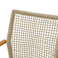 Πολυθρόνα Solana pakoworld στοιβαζόμενη- teak ξύλο- αλουμίνιο σε καφέ-pe σχοινί σε φυσική απόχρωση 56x57x95εκ